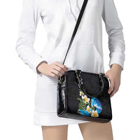 Hawaiian Plumeria and Turtle Shoulder Handbag with Polynesian Tribal Art Pattern Vintage Vibes