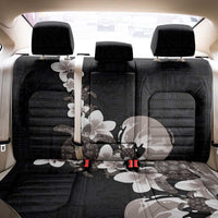 Hawaiian Plumeria and Turtle Back Car Seat Cover with Polynesian Tribal Art Pattern Grayscale Color LT03 - Polynesian Pride