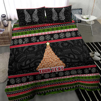 Personalized New Zealand Meri Kirihimete Bedding Set Maori Warrior with Rugby Christmas Tree LT03 - Polynesian Pride