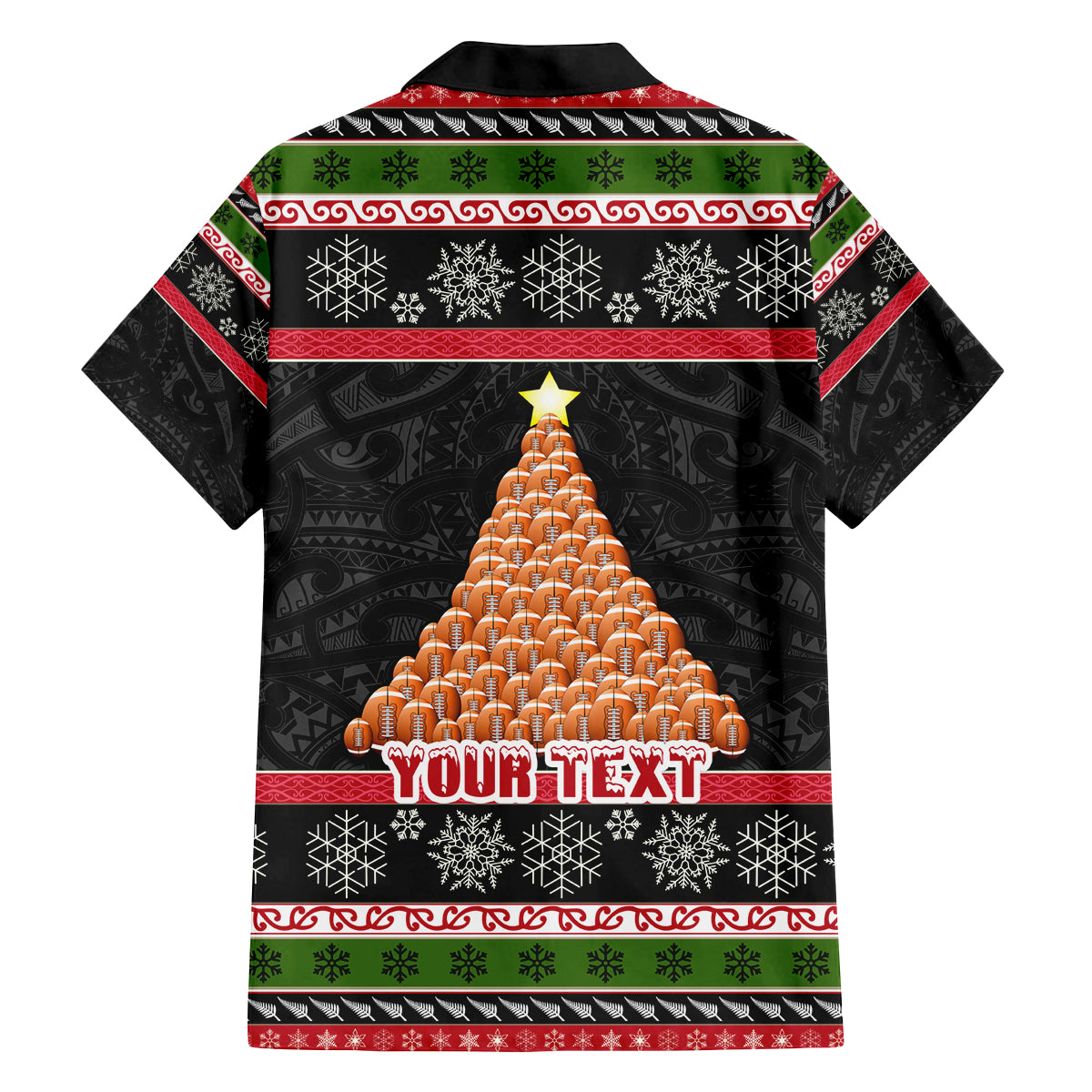 Personalized New Zealand Meri Kirihimete Family Matching Summer Maxi Dress and Hawaiian Shirt Maori Warrior with Rugby Christmas Tree LT03 - Polynesian Pride