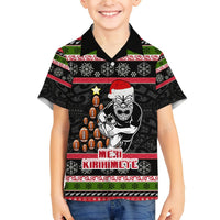 Personalized New Zealand Meri Kirihimete Hawaiian Shirt Maori Warrior with Rugby Christmas Tree LT03 - Polynesian Pride