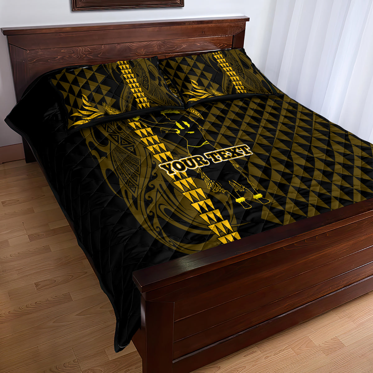 Custom Hawaii Quilt Bed Set Ukelele and Hula Girl Mix Kakau Pattern LT03 - Polynesian Pride