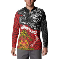 The Kingitanga - Maori King Movement Button Sweatshirt Ko Te Mana Motuhake Emblem with Moko and Polynesian Art Tattoo