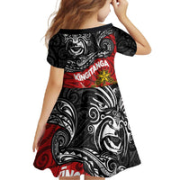 Maori King Movement Family Matching Off Shoulder Maxi Dress and Hawaiian Shirt Ko Te Mana Motuhake Emblem with Moko and Polynesian Art Tattoo LT03 - Polynesian Pride