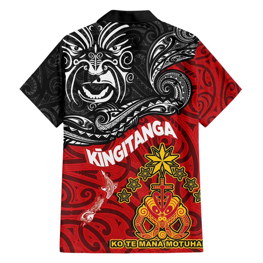 Maori King Movement Family Matching Puletasi and Hawaiian Shirt Ko Te Mana Motuhake Emblem with Moko and Polynesian Art Tattoo LT03 - Polynesian Pride