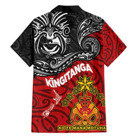 Maori King Movement Family Matching Puletasi and Hawaiian Shirt Ko Te Mana Motuhake Emblem with Moko and Polynesian Art Tattoo LT03 - Polynesian Pride