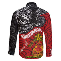 Maori King Movement Family Matching Puletasi and Hawaiian Shirt Ko Te Mana Motuhake Emblem with Moko and Polynesian Art Tattoo LT03 - Polynesian Pride