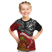 The Kingitanga - Maori King Movement Kid T Shirt Ko Te Mana Motuhake Emblem with Moko and Polynesian Art Tattoo