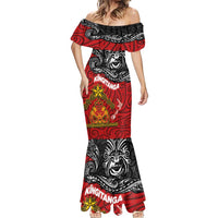 Maori King Movement Mermaid Dress Ko Te Mana Motuhake Emblem with Moko and Polynesian Art Tattoo LT03 - Polynesian Pride