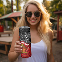 Maori King Movement Skinny Tumbler Ko Te Mana Motuhake Emblem with Moko and Polynesian Art Tattoo LT03 - Polynesian Pride