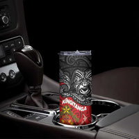 Maori King Movement Skinny Tumbler Ko Te Mana Motuhake Emblem with Moko and Polynesian Art Tattoo LT03 - Polynesian Pride