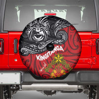 Maori King Movement Spare Tire Cover Ko Te Mana Motuhake Emblem with Moko and Polynesian Art Tattoo LT03 - Polynesian Pride