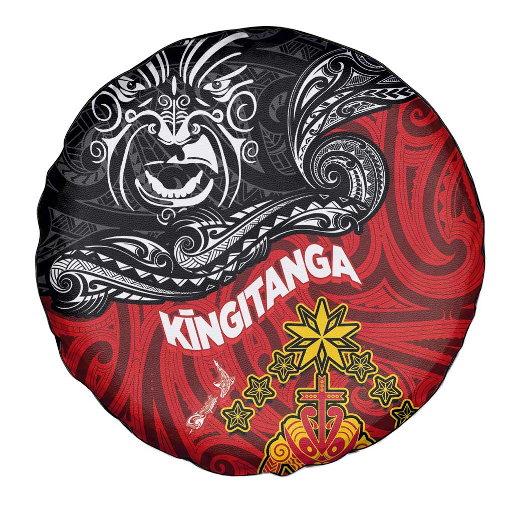 Maori King Movement Spare Tire Cover Ko Te Mana Motuhake Emblem with Moko and Polynesian Art Tattoo LT03 - Polynesian Pride