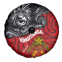 Maori King Movement Spare Tire Cover Ko Te Mana Motuhake Emblem with Moko and Polynesian Art Tattoo LT03 - Polynesian Pride