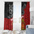 The Kingitanga - Maori King Movement Window Curtain Ko Te Mana Motuhake Emblem with Moko and Polynesian Art Tattoo