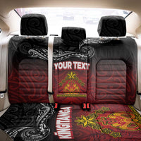 Personalised Maori King Movement Back Car Seat Cover Ko Te Mana Motuhake Emblem with Silver Ferns and Polynesian Art Tattoo LT03 - Polynesian Pride