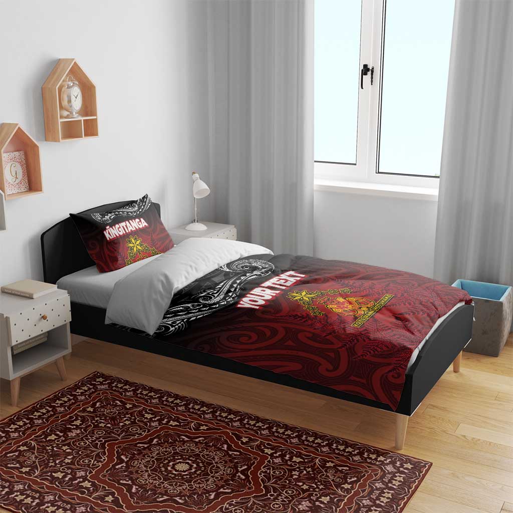 Personalised The Kingitanga - Maori King Movement Bedding Set Ko Te Mana Motuhake Emblem with Silver Ferns and Polynesian Art Tattoo