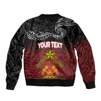 Personalised The Kingitanga - Maori King Movement Bomber Jacket Ko Te Mana Motuhake Emblem with Silver Ferns and Polynesian Art Tattoo