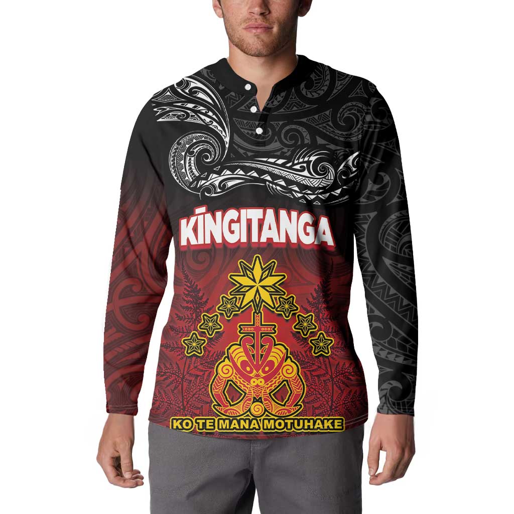 Personalised The Kingitanga - Maori King Movement Button Sweatshirt Ko Te Mana Motuhake Emblem with Silver Ferns and Polynesian Art Tattoo