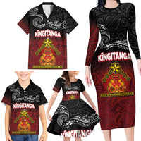 Personalised Maori King Movement Family Matching Long Sleeve Bodycon Dress and Hawaiian Shirt Ko Te Mana Motuhake Emblem with Silver Ferns and Polynesian Art Tattoo LT03 - Polynesian Pride