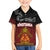 Personalised The Kingitanga - Maori King Movement Family Matching Off The Shoulder Long Sleeve Dress and Hawaiian Shirt Ko Te Mana Motuhake Emblem with Silver Ferns and Polynesian Art Tattoo