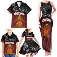 Personalised Maori King Movement Family Matching Tank Maxi Dress and Hawaiian Shirt Ko Te Mana Motuhake Emblem with Silver Ferns and Polynesian Art Tattoo LT03 - Polynesian Pride