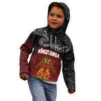 Personalised Maori King Movement Kid Hoodie Ko Te Mana Motuhake Emblem with Silver Ferns and Polynesian Art Tattoo LT03 - Polynesian Pride