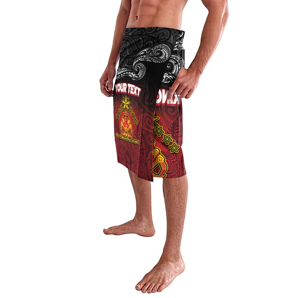 Personalised The Kingitanga - Maori King Movement Lavalava Ko Te Mana Motuhake Emblem with Silver Ferns and Polynesian Art Tattoo