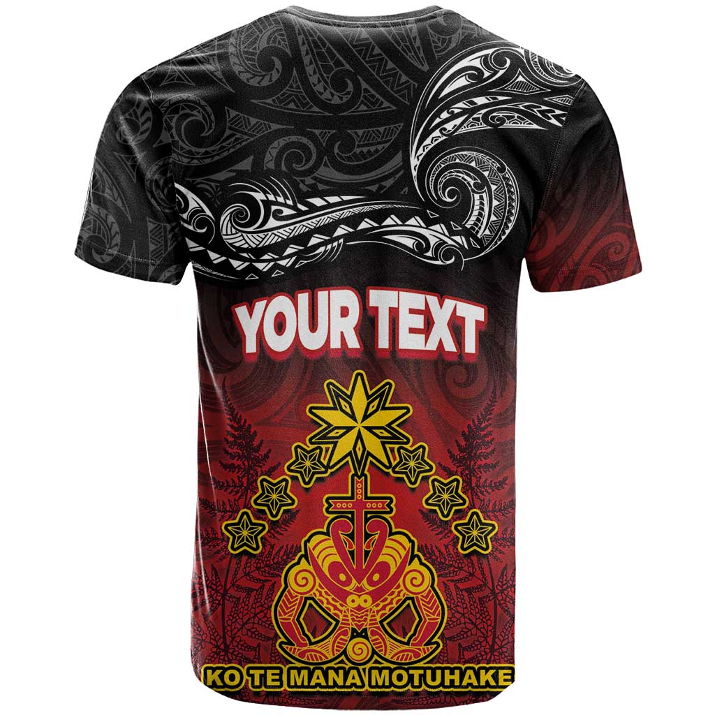 Personalised The Kingitanga - Maori King Movement T Shirt Ko Te Mana Motuhake Emblem with Silver Ferns and Polynesian Art Tattoo