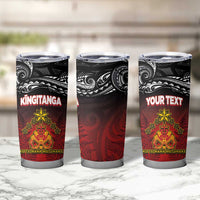 Personalised Maori King Movement Tumbler Cup Ko Te Mana Motuhake Emblem with Silver Ferns and Polynesian Art Tattoo LT03 - Polynesian Pride