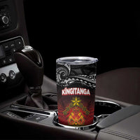 Personalised Maori King Movement Tumbler Cup Ko Te Mana Motuhake Emblem with Silver Ferns and Polynesian Art Tattoo LT03 - Polynesian Pride