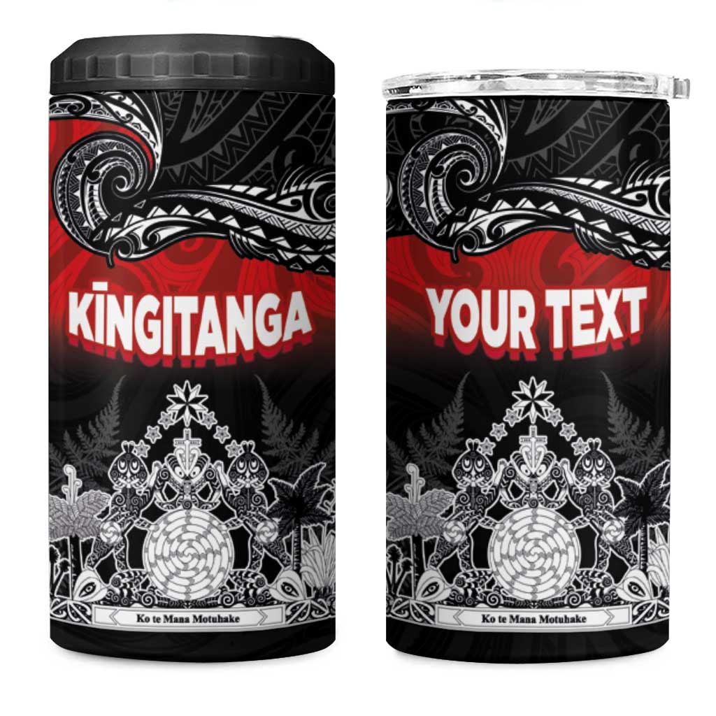 Personalised Maori King Movement 4 in 1 Can Cooler Tumbler Te Paki-o-Matariki with Silver Ferns and Polynesian Art Tattoo LT03 One Size: 16 oz Red - Polynesian Pride