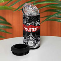 Personalised Maori King Movement 4 in 1 Can Cooler Tumbler Te Paki-o-Matariki with Silver Ferns and Polynesian Art Tattoo LT03 - Polynesian Pride