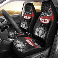 Personalised Maori King Movement Car Seat Cover Te Paki-o-Matariki with Silver Ferns and Polynesian Art Tattoo LT03 - Polynesian Pride