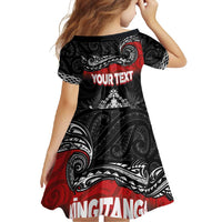 Personalised Maori King Movement Family Matching Off Shoulder Maxi Dress and Hawaiian Shirt Te Paki-o-Matariki with Silver Ferns and Polynesian Art Tattoo LT03 - Polynesian Pride