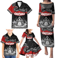 Personalised Maori King Movement Family Matching Puletasi and Hawaiian Shirt Te Paki-o-Matariki with Silver Ferns and Polynesian Art Tattoo LT03 - Polynesian Pride