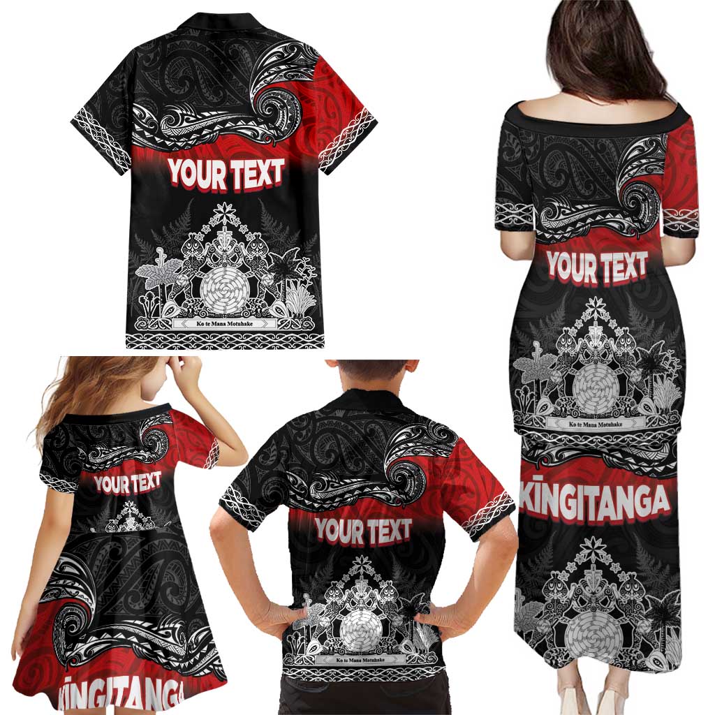 Personalised Maori King Movement Family Matching Puletasi and Hawaiian Shirt Te Paki-o-Matariki with Silver Ferns and Polynesian Art Tattoo LT03 - Polynesian Pride
