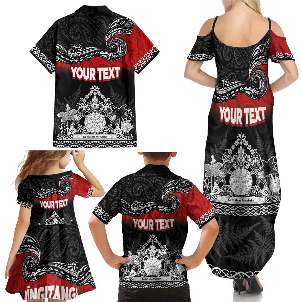 Personalised Maori King Movement Family Matching Summer Maxi Dress and Hawaiian Shirt Te Paki-o-Matariki with Silver Ferns and Polynesian Art Tattoo LT03 - Polynesian Pride