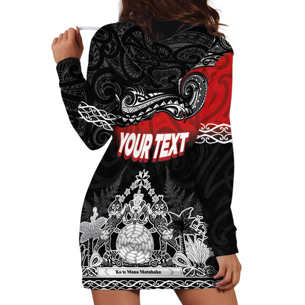 Personalised Maori King Movement Hoodie Dress Te Paki-o-Matariki with Silver Ferns and Polynesian Art Tattoo LT03 - Polynesian Pride
