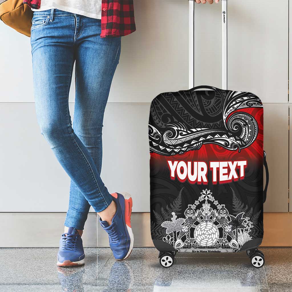 Personalised Maori King Movement Luggage Cover Te Paki-o-Matariki with Silver Ferns and Polynesian Art Tattoo LT03 - Polynesian Pride