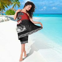 Personalised The Kingitanga - Maori King Movement Sarong Te Paki-o-Matariki with Silver Ferns and Polynesian Art Tattoo
