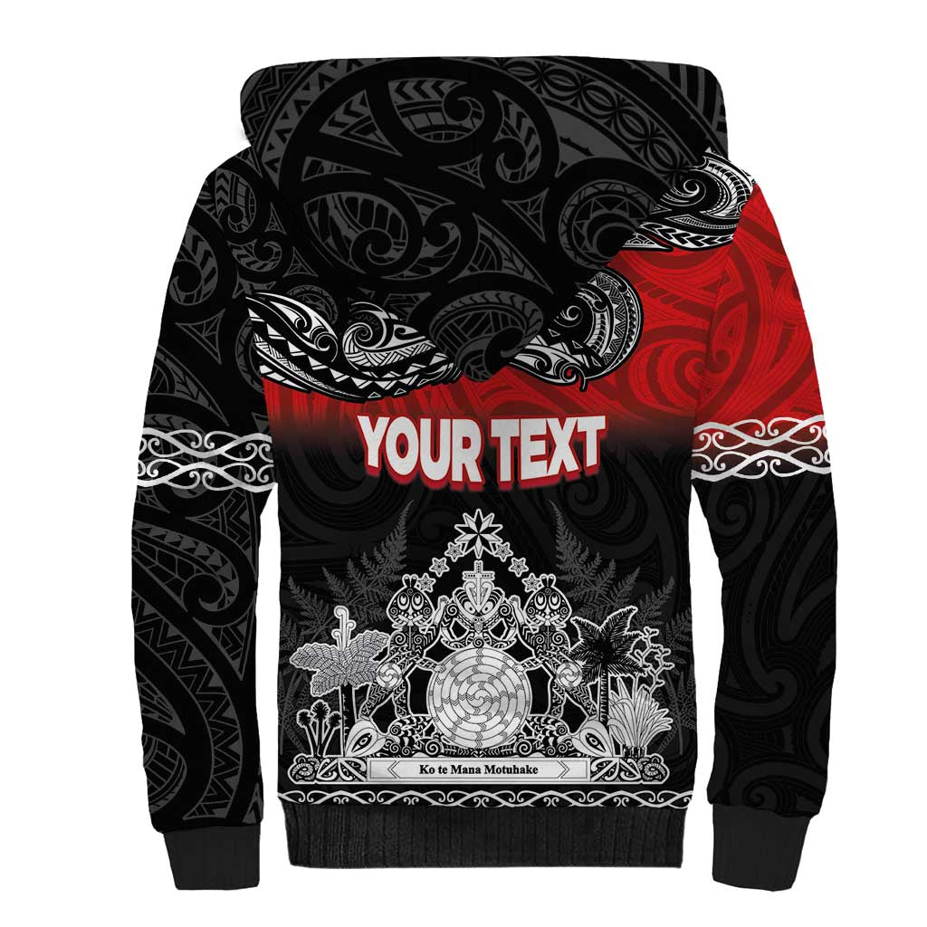 Personalised Maori King Movement Sherpa Hoodie Te Paki-o-Matariki with Silver Ferns and Polynesian Art Tattoo LT03 - Polynesian Pride