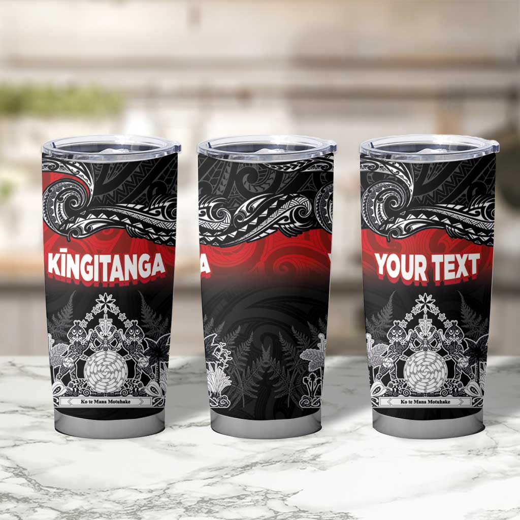 Personalised Maori King Movement Tumbler Cup Te Paki-o-Matariki with Silver Ferns and Polynesian Art Tattoo LT03 - Polynesian Pride
