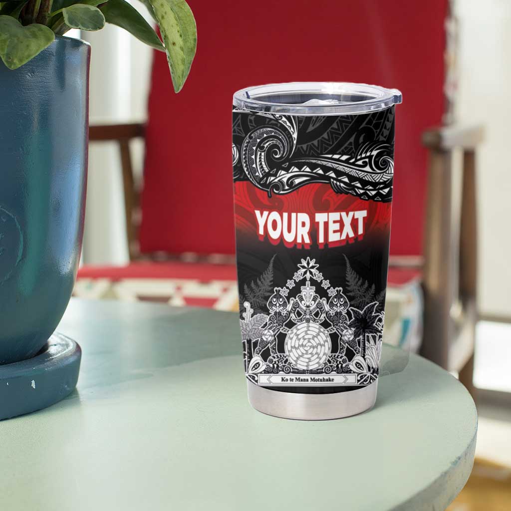 Personalised Maori King Movement Tumbler Cup Te Paki-o-Matariki with Silver Ferns and Polynesian Art Tattoo LT03 - Polynesian Pride