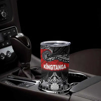 Personalised Maori King Movement Tumbler Cup Te Paki-o-Matariki with Silver Ferns and Polynesian Art Tattoo LT03 - Polynesian Pride