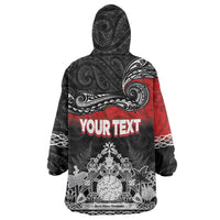Personalised Maori King Movement Wearable Blanket Hoodie Te Paki-o-Matariki with Silver Ferns and Polynesian Art Tattoo LT03 - Polynesian Pride