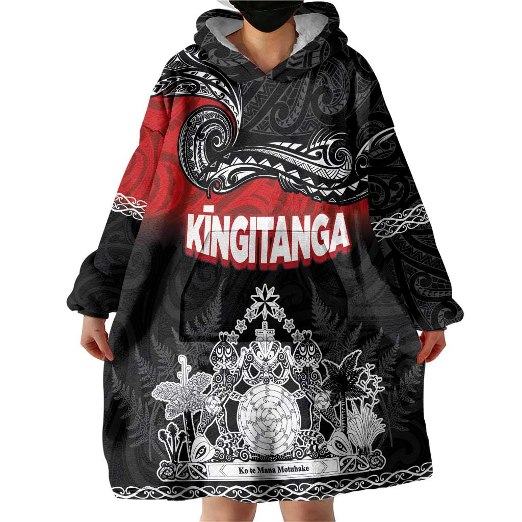 Personalised Maori King Movement Wearable Blanket Hoodie Te Paki-o-Matariki with Silver Ferns and Polynesian Art Tattoo LT03 - Polynesian Pride