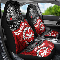 Maori Kotahitanga Car Seat Cover Aotearoa Spirit with Maori Mask and Polynesian Art Tattoo LT03 - Polynesian Pride