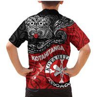 Maori Kotahitanga Family Matching Mermaid Dress and Hawaiian Shirt Aotearoa Spirit with Maori Mask and Polynesian Art Tattoo LT03 - Polynesian Pride
