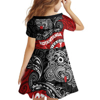 Maori Kotahitanga Family Matching Summer Maxi Dress and Hawaiian Shirt Aotearoa Spirit with Maori Mask and Polynesian Art Tattoo LT03 - Polynesian Pride